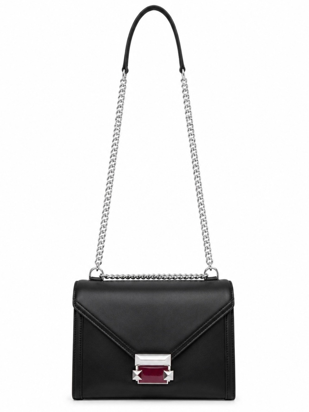 Michael Kors Whitney Black Leather Chain Shoulder Crossbody Bag